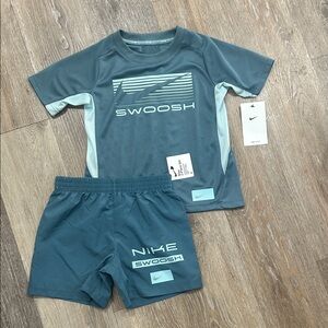 NEW Nike Kids Swoosh 2pc Set in Teal and Light Teal